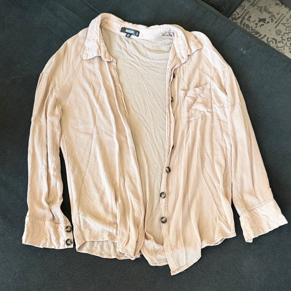 Pale Pink Lightweight Button-Down Shirt